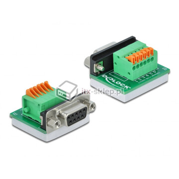 Adapter terminal RS-232 w obudowie żeński Sub-D 9pin raster 3,81 mm