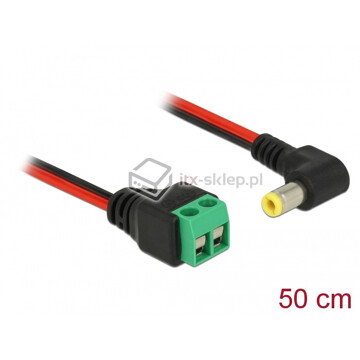 Przewód zasilający DC 5,5 x 2,5 mm z terminalem zaciskowym Delock 85711