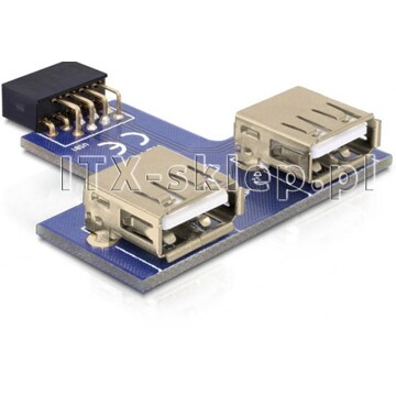 Gniazdo wewnętrzne USB żeńskie  2x USB żeńskie (poziome)