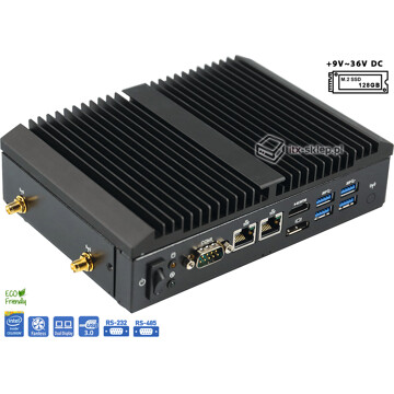 Komputer przemysłowy Fanless Intel Celeron N3965U 8GB RAM 2xLAN 4xCOM SSD 128GB QBiX-Pro-KBLB3965H-A1