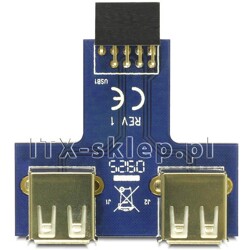 Gniazdo wewnętrzne USB żeńskie  2x USB żeńskie (poziome)