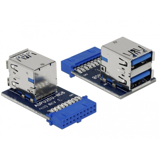Gniazdo wewnętrzne do komputera USB 3.0 żeńskie  2x USB 3.0 żeńskie niebieskie