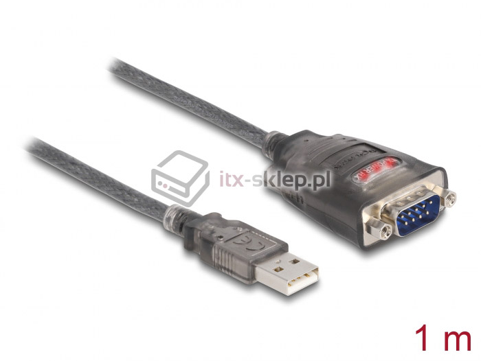Adapter USB-A do 1x Serial RS-232 FTDI FT231XS Delock 61400