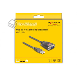 Adapter USB-A do 1x Serial RS-232 FTDI FT231XS Delock 61400