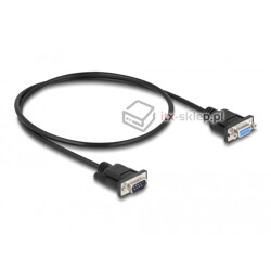 Kabel RS-232 Null Modem 0,5m męsko-żeński M-F czarny Delock 86886