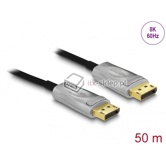 Aktywny kabel optyczny DisplayPort 1.4 męski - męski 8K HDR 50m Delock 84140