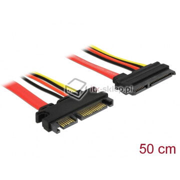 Przedłużacz SATA DATA (M/F) + zasilanie 50 cm Delock