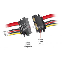 Przedłużacz SATA DATA (M/F) + zasilanie 50 cm Delock
