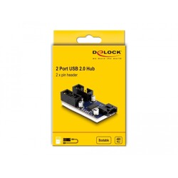 Wewnętrzny rozdzielacz hub 2-portowy USB 2.0 listwa Delock 61100