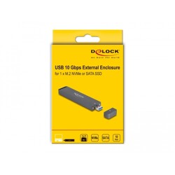 Obudowa zewnętrzna dla dysku M.2 NVMe PCIe SSD SATA USB-A 10Gbps Delock 42021