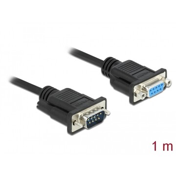 Kabel RS-232 Null Modem 10m męsko-żeński M-F czarny Delock 86886