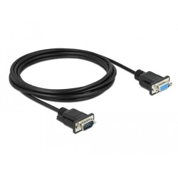 Kabel RS-232 Null Modem 3m męsko-żeński M-F czarny Delock 86617