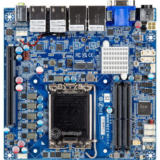GigaIPC mITX-H61EC Intel Raptor Lake DDR4 6x2.5 GbE Intel LAN 12-24V DC