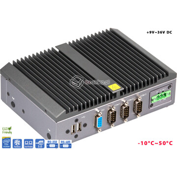 Komputer przemysłowy Fanless Intel Celeron J6412 8GB RAM 2xLAN 3xCOM GPIO SSD 256GB QBiX-Pro-EHLA6412H-A1