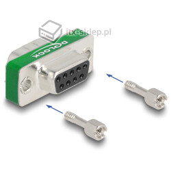 Filtr przeciwzakłóceniowy RF/EMI DB-9 męsko-żeński z pojemnościowym filtrem dolnoprzepustowym Delock 66476