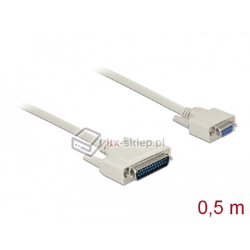 Kabel RS-232-LPT szeregowy-równoległy męsko-żeński M-M 0,5m Delock 86909