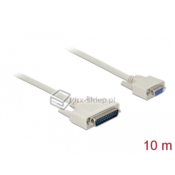 Kabel RS-232-LPT szeregowy-równoległy męsko-żeński M-F 10m Delock 86877