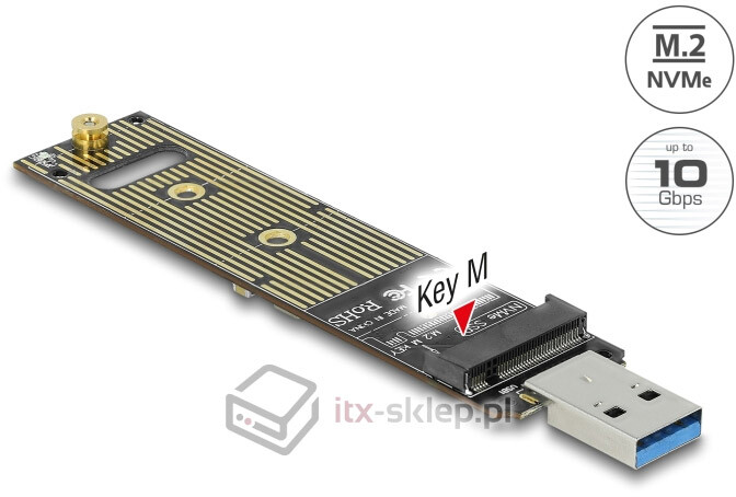 Adapter do dysku M.2 NVMe na USB 3.1 Delock 64069
