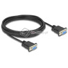 Kabel RS-232 szeregowy prosty 1:1 żeńsko-żeński F-F 5m kolor czarny