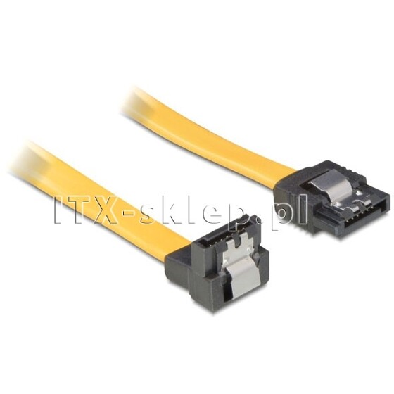 Kabel SATA kątowy/prosty 20 cm zatrzask Delock 82471