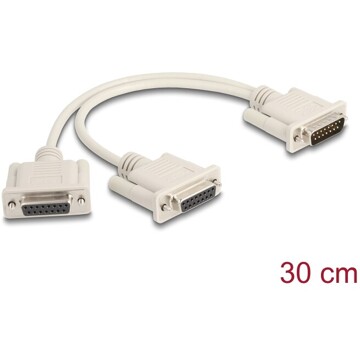 Kabel rozdzielacz DB15 D-Sub 15pin męski - D-Sub 15pin żeński 30cm