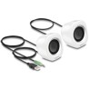 Delock Mini głośniki USB Stereo ze złączem męskim stereo jack 3,5 mm i zasilany przez USB biały
