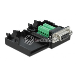 Adapter terminal RS-232 w obudowie żeński Sub-D 9pin raster 3,81 mm