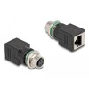 Delock M12 Adapter D-coded 4 pin do RJ45 żeńskiego prosty