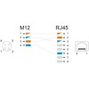 Delock M12 Adapter D-coded 4 pin do RJ45 żeńskiego prosty