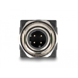 Adapter sieciowy M12 4pin D-coded męski do RJ-45 żeński prosty Delock 60061 Adapter sieciowy M12 4pin D-coded męski do RJ-45 żeński prosty Delock 60061