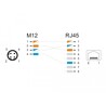 Adapter sieciowy M12 4pin D-coded męski do RJ-45 żeński prosty Delock 60061