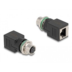 Delock M12 Adapter A-coded 8 pin do RJ45 żeńskiego prosty