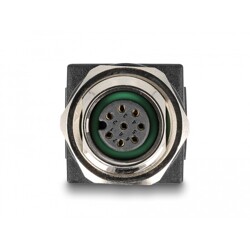 Adapter sieciowy M12 8pin A-coded żeński do RJ-45 żeński prosty Delock 60062