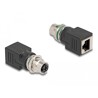 Adapter sieciowy M12 8pin X-coded żeński do RJ-45 żeński prosty Delock 60064