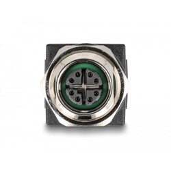 Adapter sieciowy M12 8pin X-coded żeński do RJ-45 żeński prosty Delock 60064