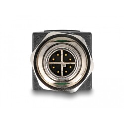 Adapter sieciowy M12 8pin X-coded męski do RJ-45 żeński prosty Delock 60065