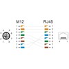 Adapter sieciowy M12 8pin X-coded męski do RJ-45 żeński Delock 60065