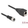 Przewód adapter M12 D-coded 4-pin żeński - RJ45 Cat.5e żeński 50cm Delock 60066