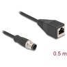 Przewód adapter M12 D-coded 4-pin męski - RJ45 Cat.5e żeński 50cm Delock 60067