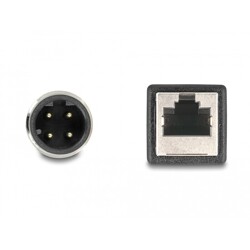 Przewód adapter M12 D-coded 4-pin męski - RJ45 Cat.5e żeński 50cm Delock 60067