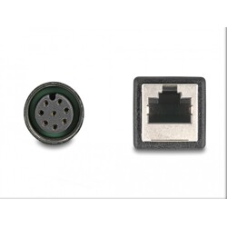 Przewód adapter IP67 M12 A-coded 8-pin żeński - RJ45 Cat.5e żeński 50cm Delock 60068