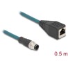 Przewód adapter IP67 M12 A-coded 8-pin męski - RJ45 Cat.5e żeński 50cm Delock 60069