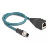 Przewód adapter IP67 M12 A-coded 8-pin męski - RJ45 Cat.5e żeński 50cm Delock 60069