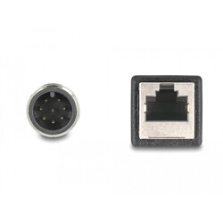 Przewód adapter IP67 M12 A-coded 8-pin męski - RJ45 Cat.5e żeński 50cm Delock 60069
