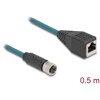 Delock M12 Kabel adaptera z kodowaniem X 8-pinowe żeńskie do żeńskiego RJ45 o długości 50 cm