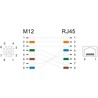 Przewód adapter IP67 M12 X-coded 8-pin męski - RJ45 Cat.5e żeński 50cm Delock 60070