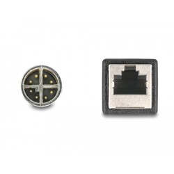 Przewód adapter IP67 M12 X-coded 8-pin męski - RJ45 Cat.5e żeński 50cm Delock 60071