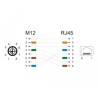 Przewód adapter IP67 M12 X-coded 8-pin męski - RJ45 Cat.5e żeński 50cm Delock 60071