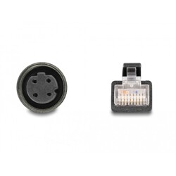 Przewód adapter IP67 M12 D-coded 4-pin żeński - RJ45 Cat.5e męski 50cm Delock 60072