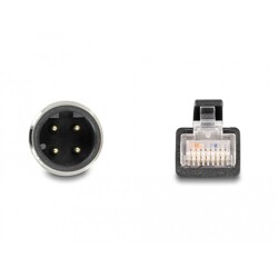 Przewód adapter IP67 M12 D-coded 4-pin męski - RJ45 Cat.5e męski 50cm Delock 60073